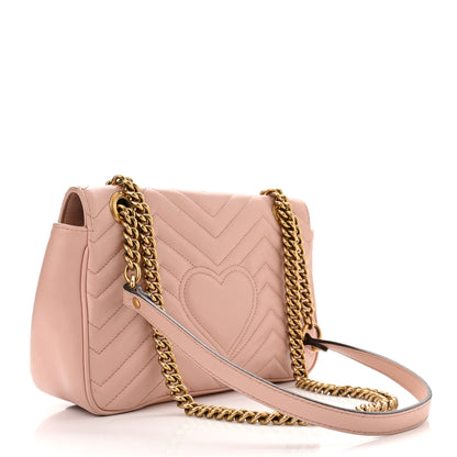 Gucci Calfskin Matelasse Small GG Marmont Shoulder Bag Perfect Pink 3 of 10