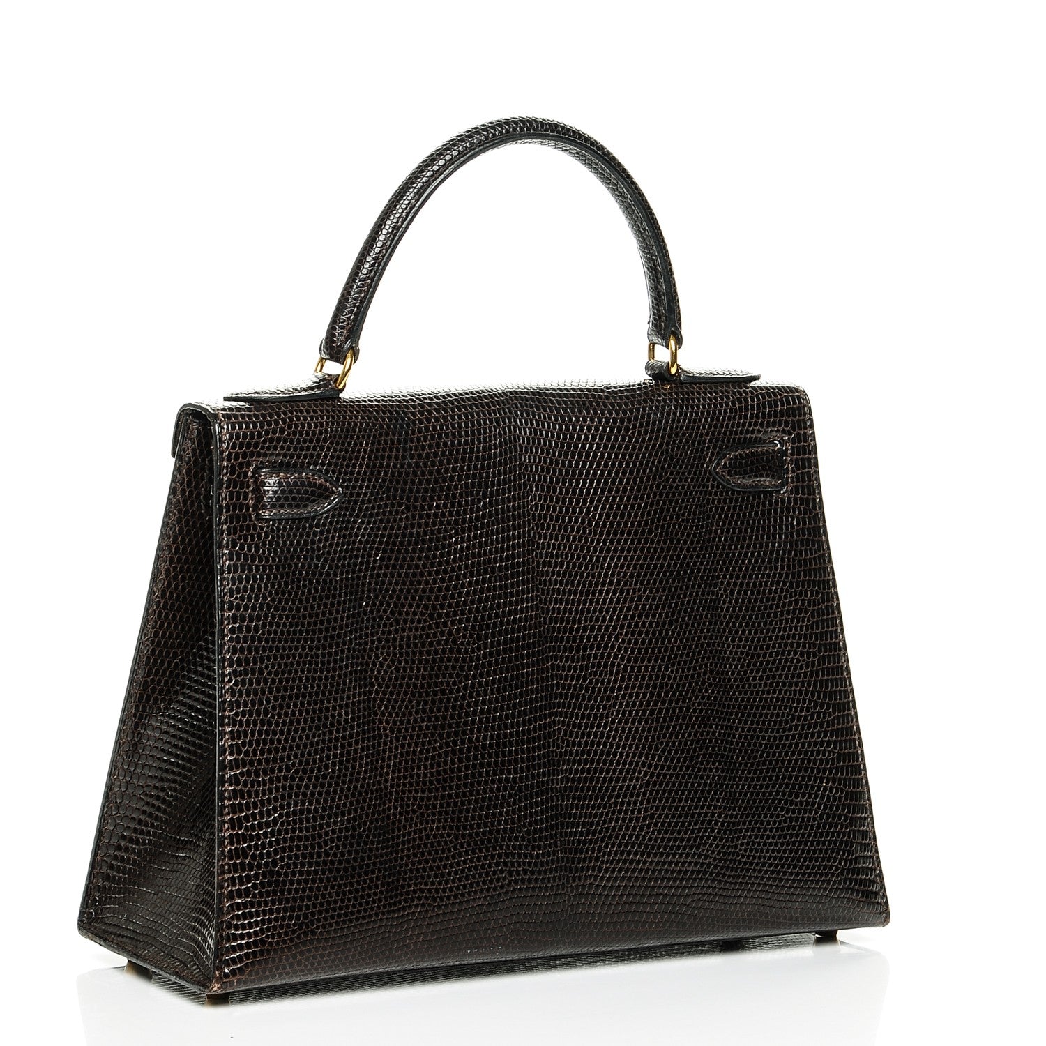 Hermes Shiny Lizard Kelly 28 Havane 3 of 20