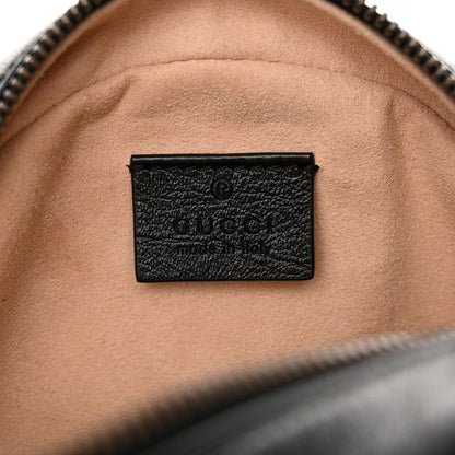 Gucci Azalea Calfskin Matelasse Heart Mini GG Marmont Round Shoulder Bag Black 6 of 12