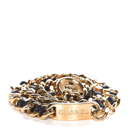Chanel Lambskin Chain CC Medallion Belt Black Gold 1 of 6