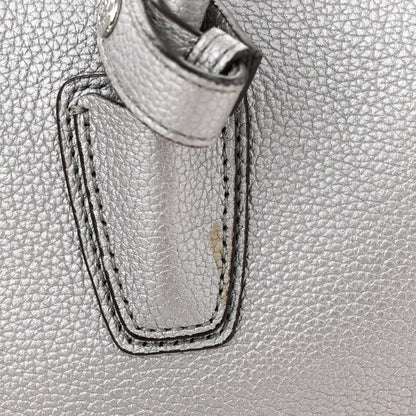 MCM Metallic Grained Calfskin Medium Milla Tote Spike Silver 12 of 13