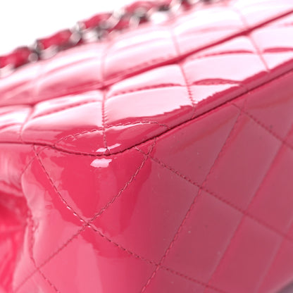 Chanel Patent Quilted Jumbo Double Flap Fuchsia 7 of 23
