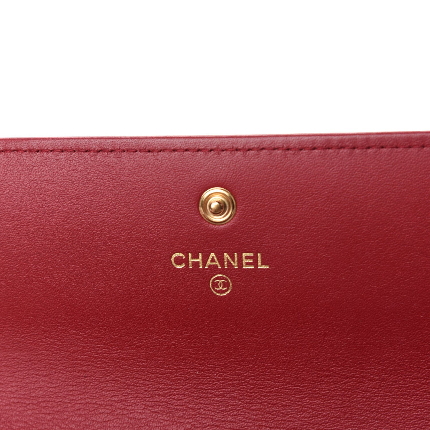 Chanel Lambskin Quilted Boy Flap Wallet Dark Red 6 of 9