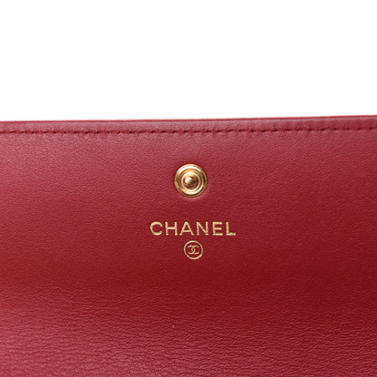 Chanel Lambskin Quilted Boy Flap Wallet Dark Red 6 of 9