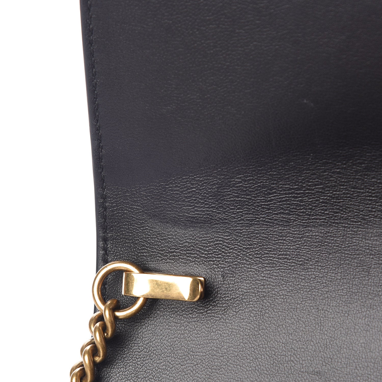 Balenciaga Shiny Calfskin Crocodile Embossed B Continental Chain Bag Black 11 of 11