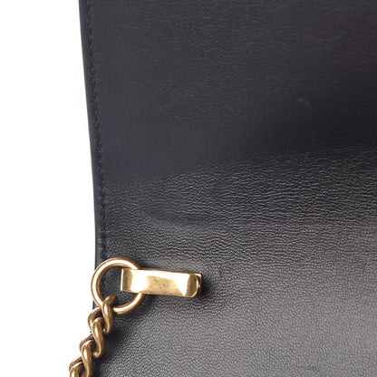 Balenciaga Shiny Calfskin Crocodile Embossed B Continental Chain Bag Black 11 of 11