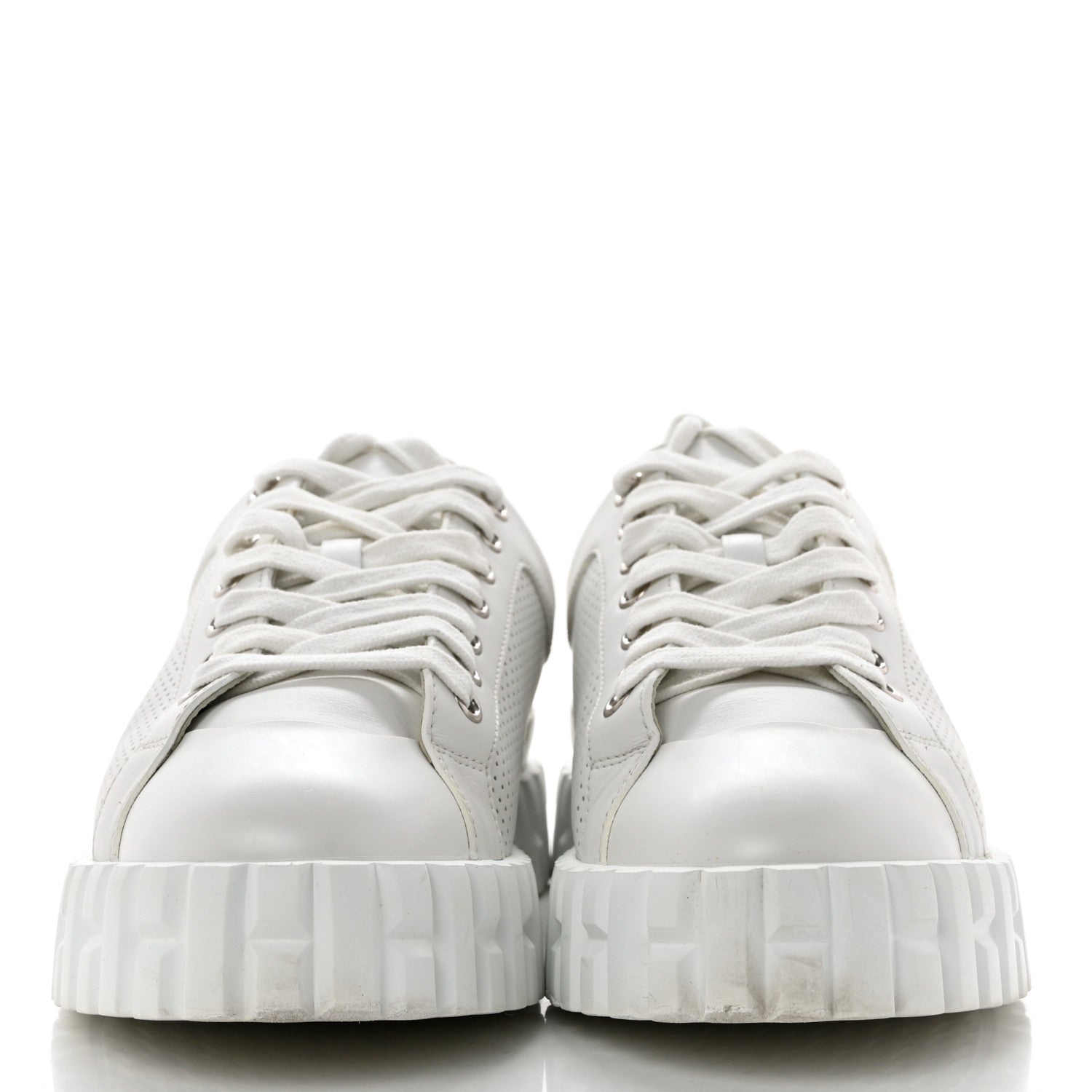 Hermes Perforated Calfskin Cross Sneakers 37 White 2 of 8