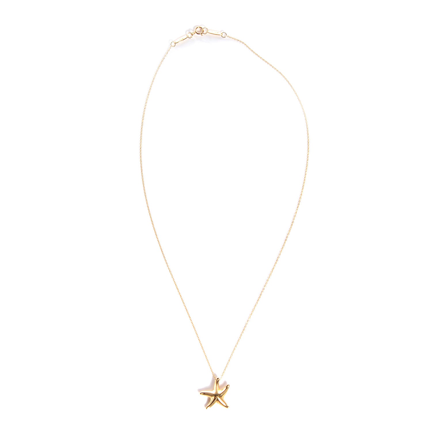 Tiffany 18K Yellow Gold 15mm Elsa Peretti Starfish Pendant Necklace 3 of 6