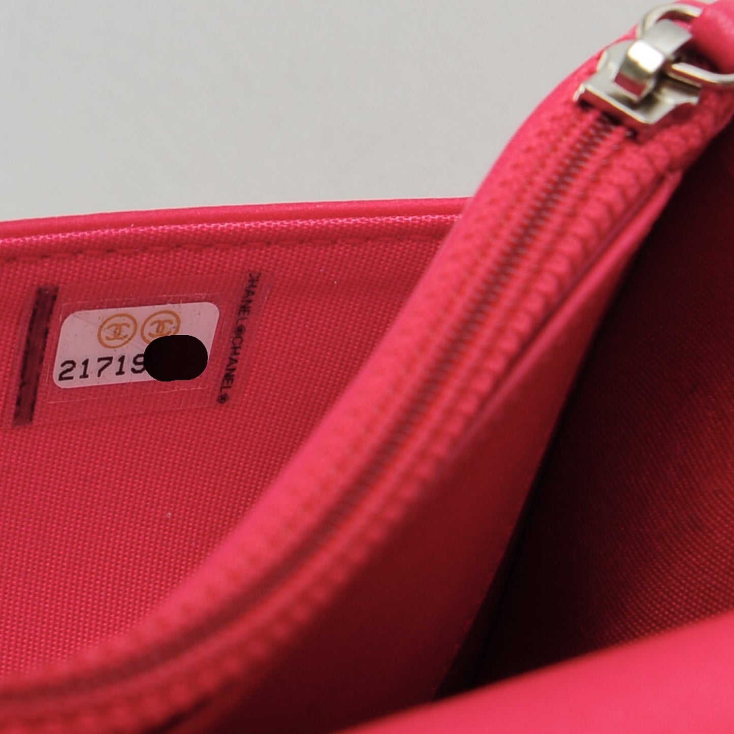 Lambskin Quilted Diamond CC Wallet On Chain WOC Dark Pink