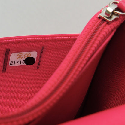 Chanel Lambskin Quilted Diamond CC Wallet On Chain WOC Dark Pink 8 of 8