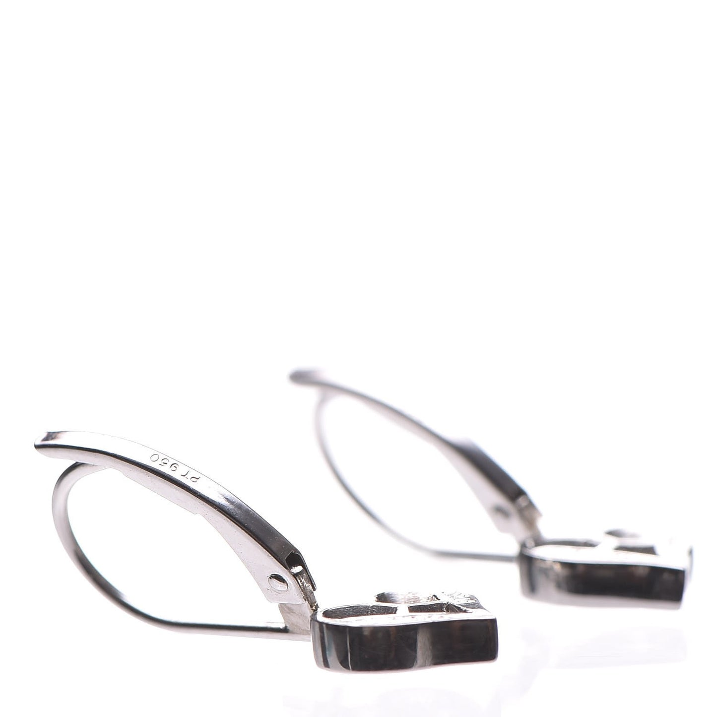 Platinum Diamond Heart Drop Earrings