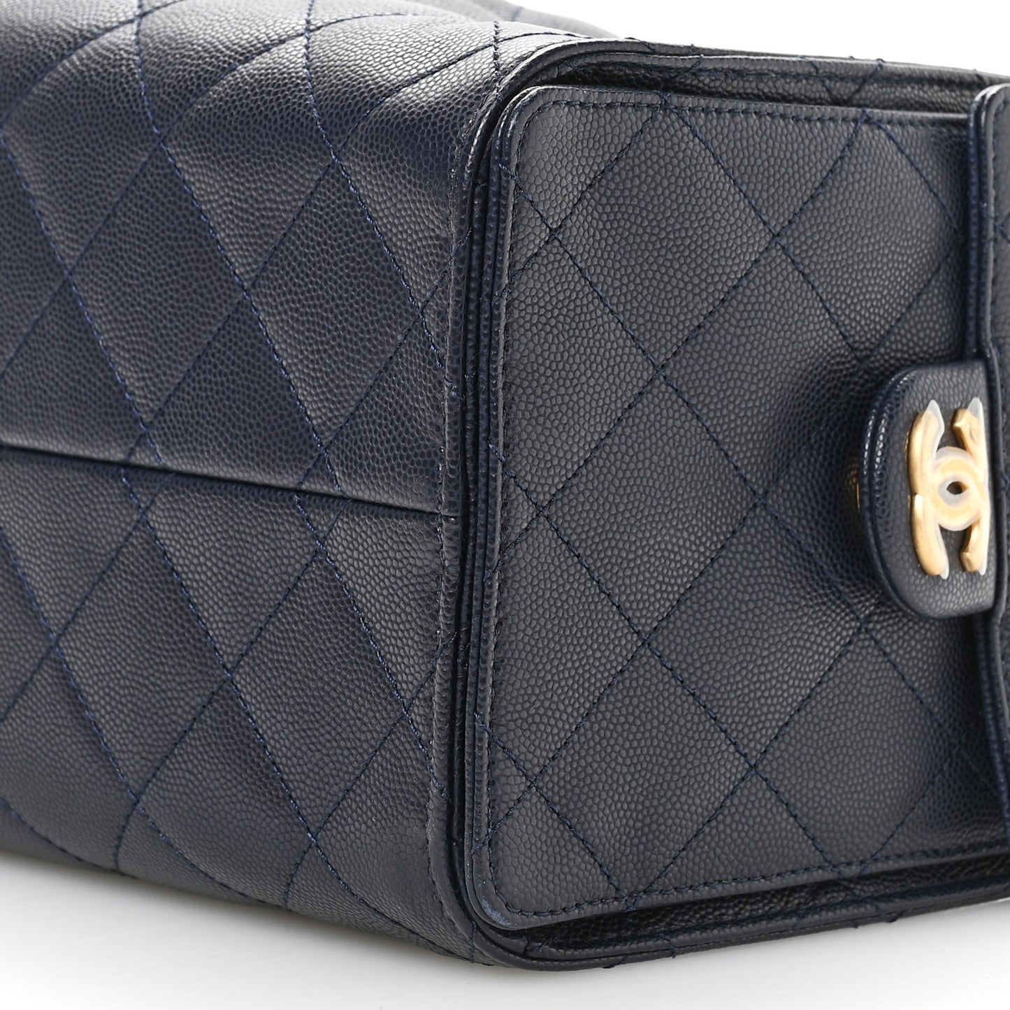 Caviar Quilted Small Chanel 25 Handbag Dark Navy