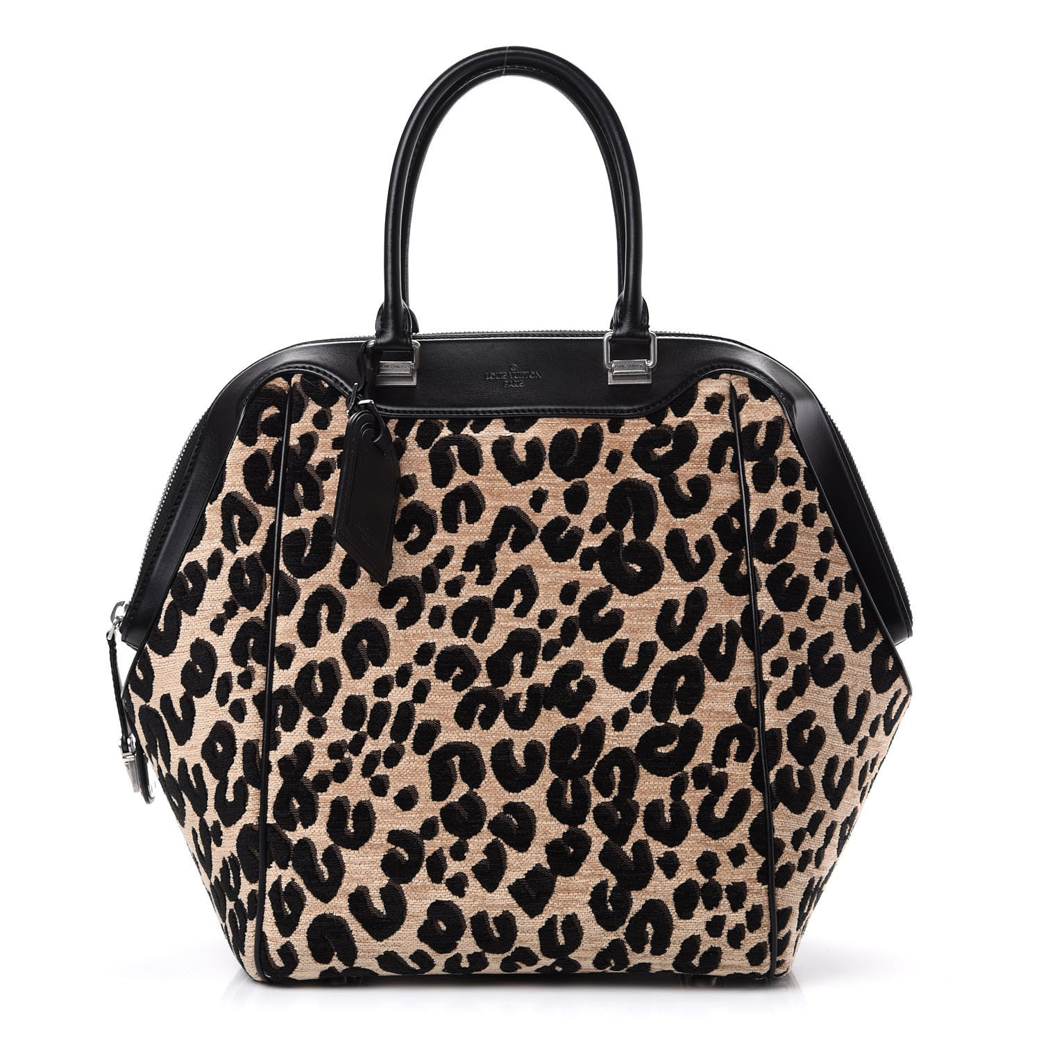 Louis Vuitton Jacquard Velvet Leopard Print Stephen Sprouse North South Bag Black 1 of 9