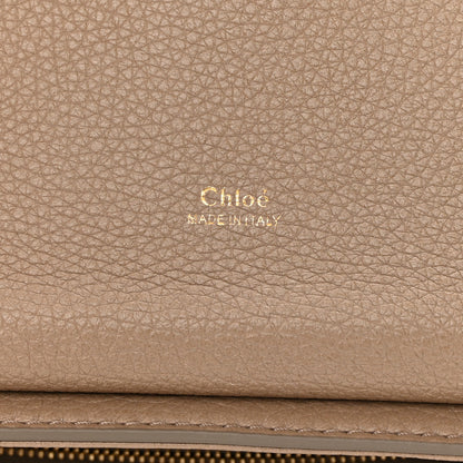 Chloe Grained Deerskin Shiny Calfskin Large Aby Day Shoulder Bag Motty Grey 6 of 16