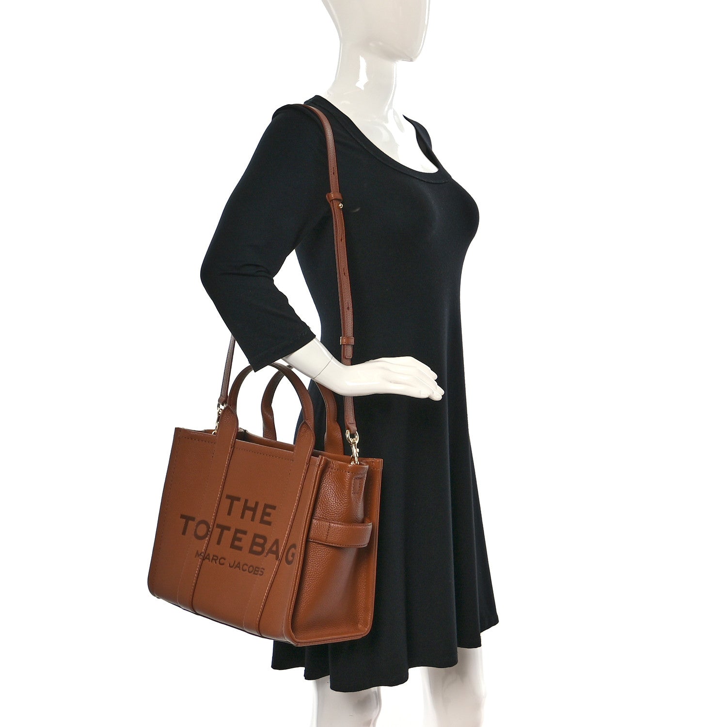 Marc Jacobs Grained Calfskin Medium The Tote Bag Argan Oil 2 of 8