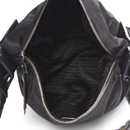 Prada Tessuto Nylon Braided Hobo Black 5 of 13