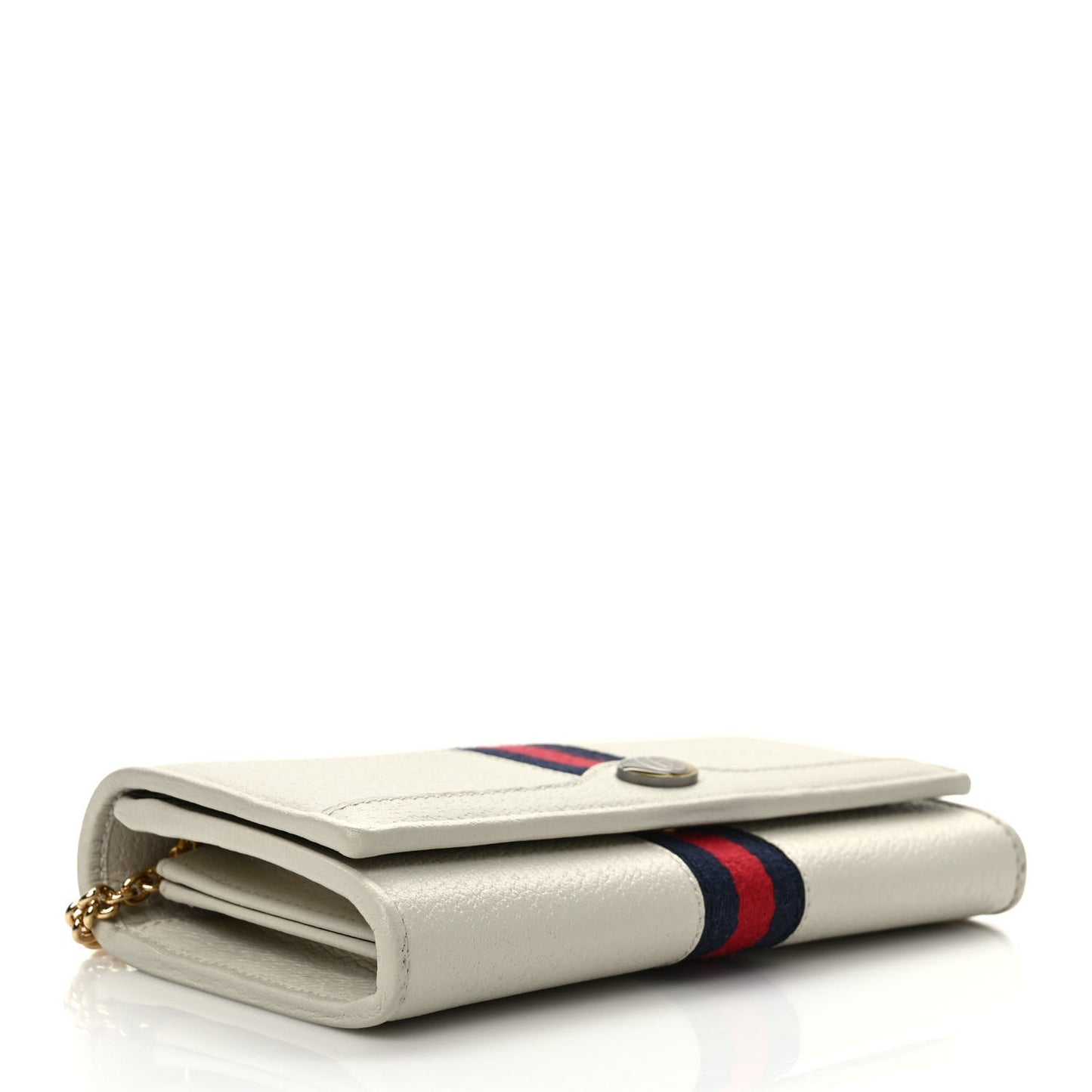 Textured Calfskin Web Ophidia Wallet On Chain Mystic White