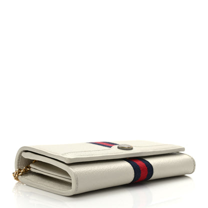 Gucci Textured Calfskin Web Ophidia Wallet On Chain Mystic White 4 of 9