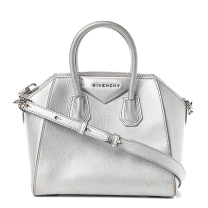 Givenchy Metallic Sugar Goatskin Mini Antigona Silver 1 of 16