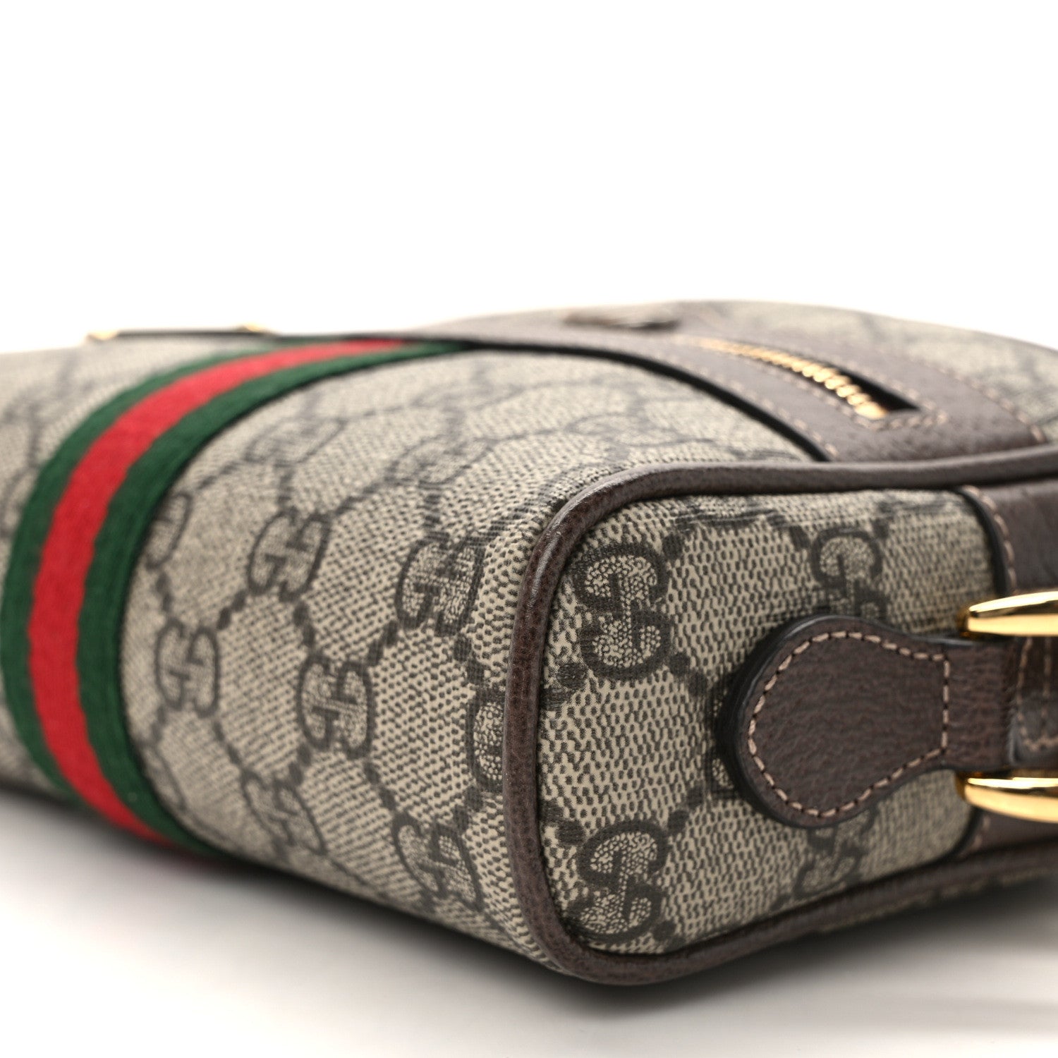 Gucci GG Supreme Monogram Web Mini Ophidia Shoulder Bag Brown 9 of 12
