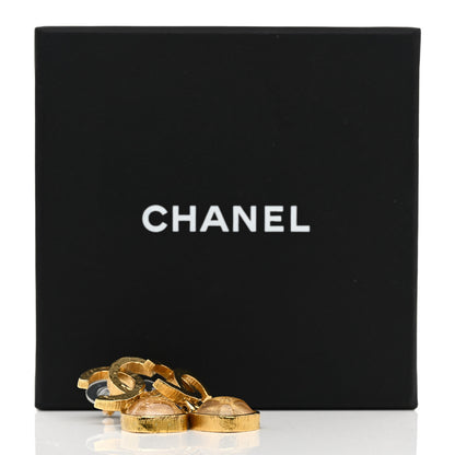 Chanel Metal Natural Stones CC Drop Earrings Gold 5 of 5