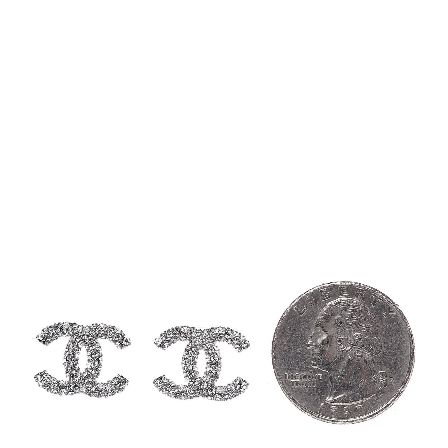 Crystal CC Earrings Silver