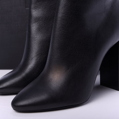 Saint Laurent Calfskin Joplin Buckle Booties 39 Black 10 of 11