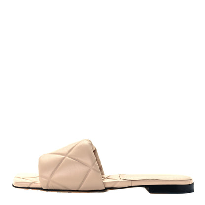 Bottega Veneta Nappa Quilted Rubber Lido Flat Sandals 38.5 Cane Sugar 1 of 7