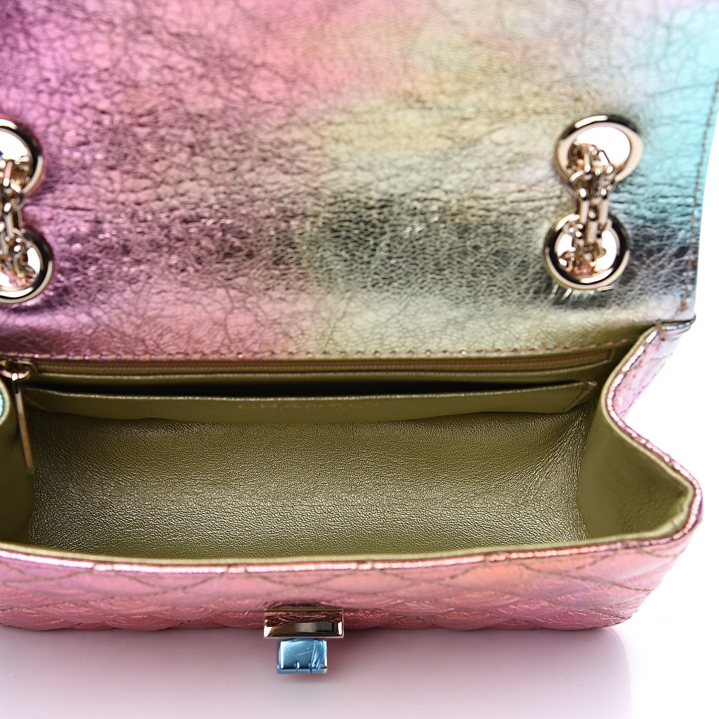 Metallic Goatskin Quilted Mini 2.55 Reissue Flap Multicolor
