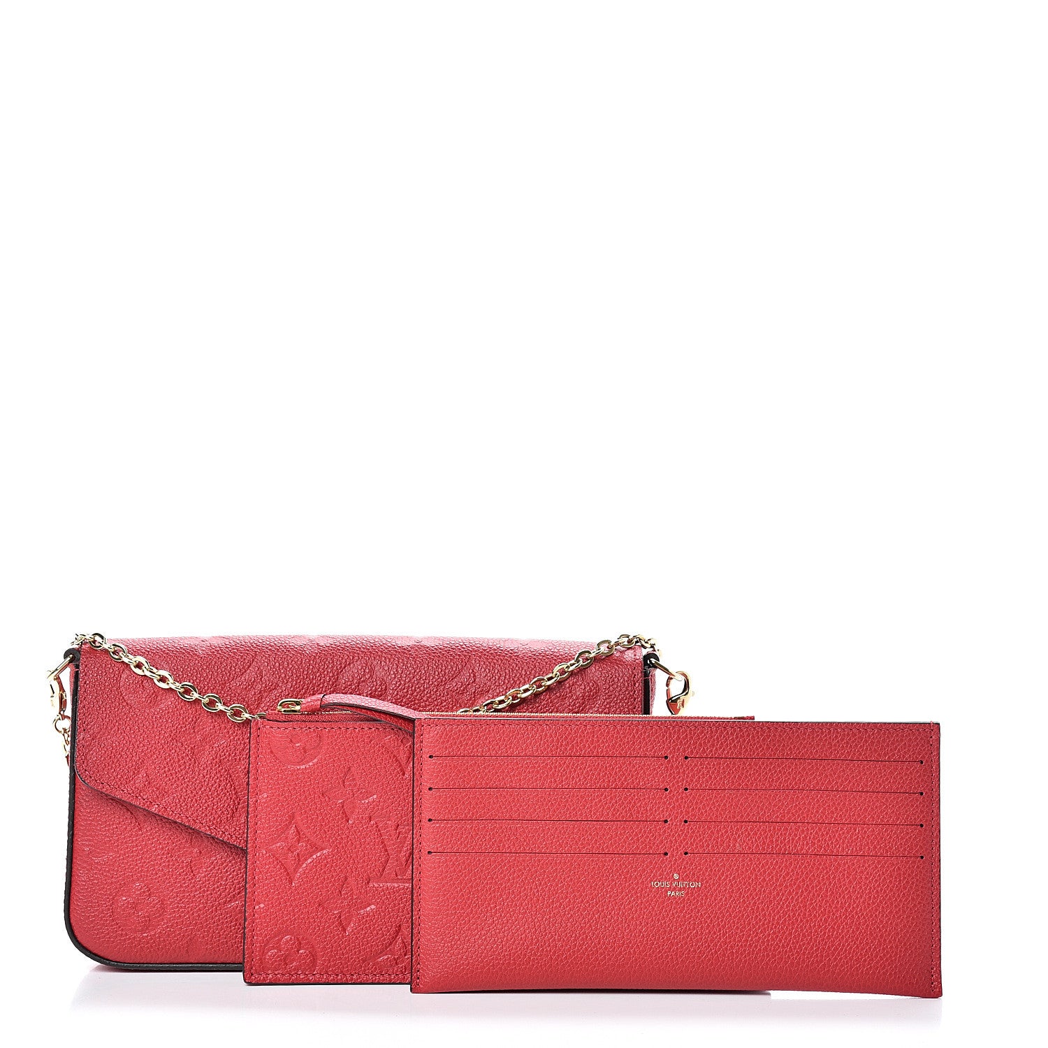 Louis Vuitton Empreinte Pochette Felicie Chain Wallet Cherry 2 of 13