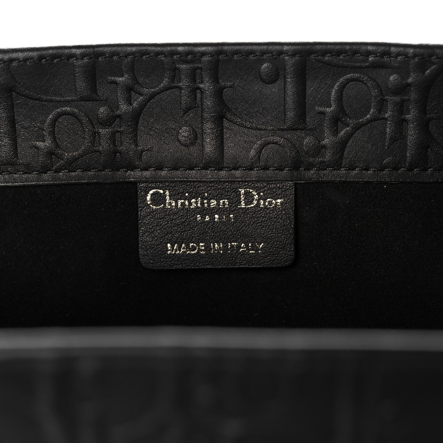 Oblique Calfskin Embossed Book Tote Black