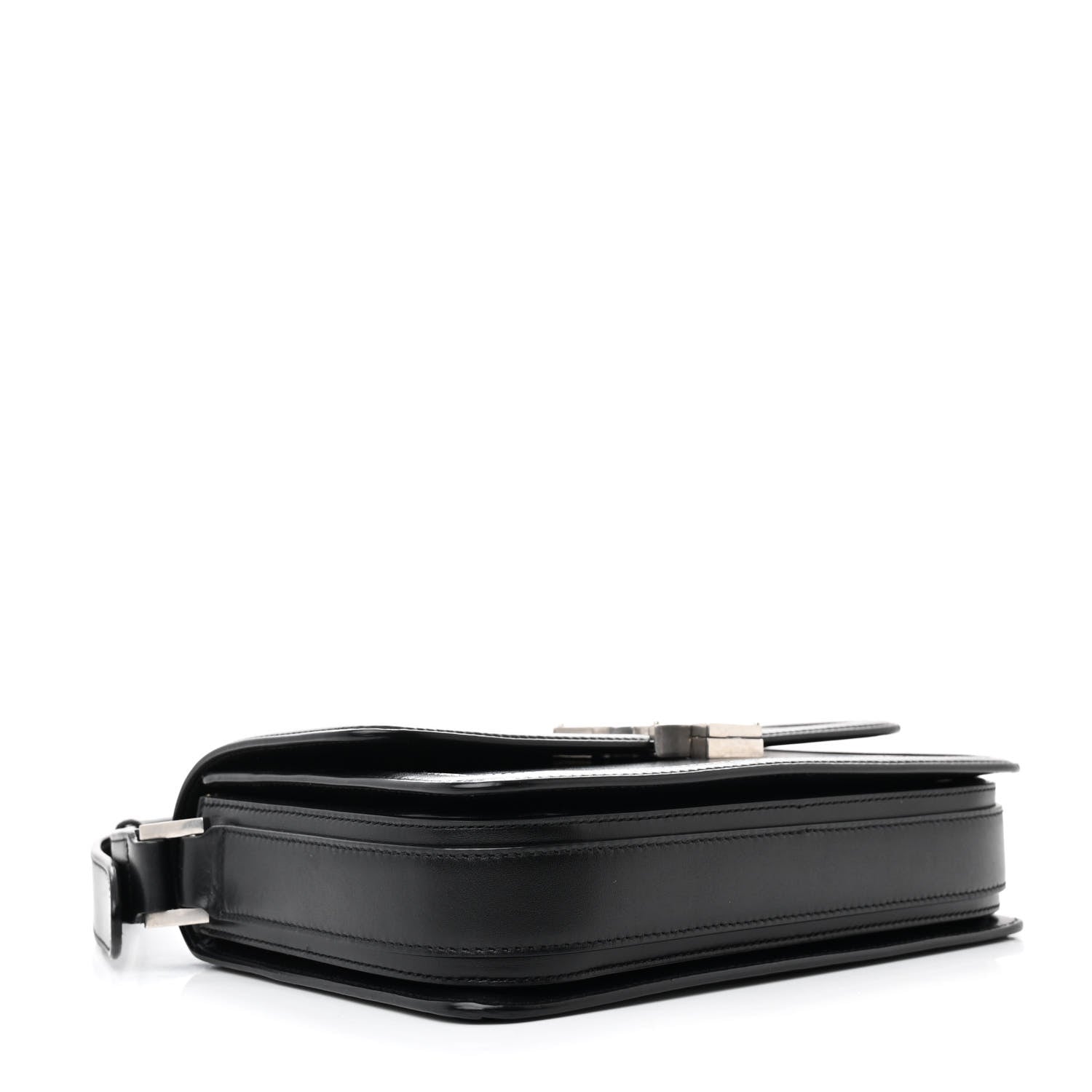 Saint Laurent Box Calfskin Monogram Medium Solferino Satchel Black 4 of 12