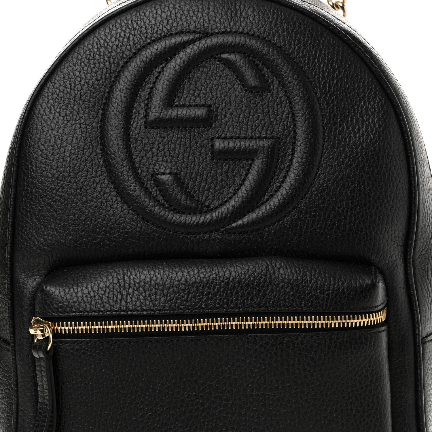 Gucci Pebbled Calfskin Soho Chain Backpack Black 8 of 11