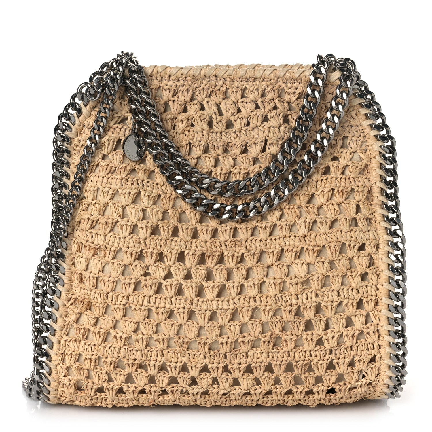 Stella McCartney Raffia Mini Falabella Fold Over Tote Natural 1 of 8