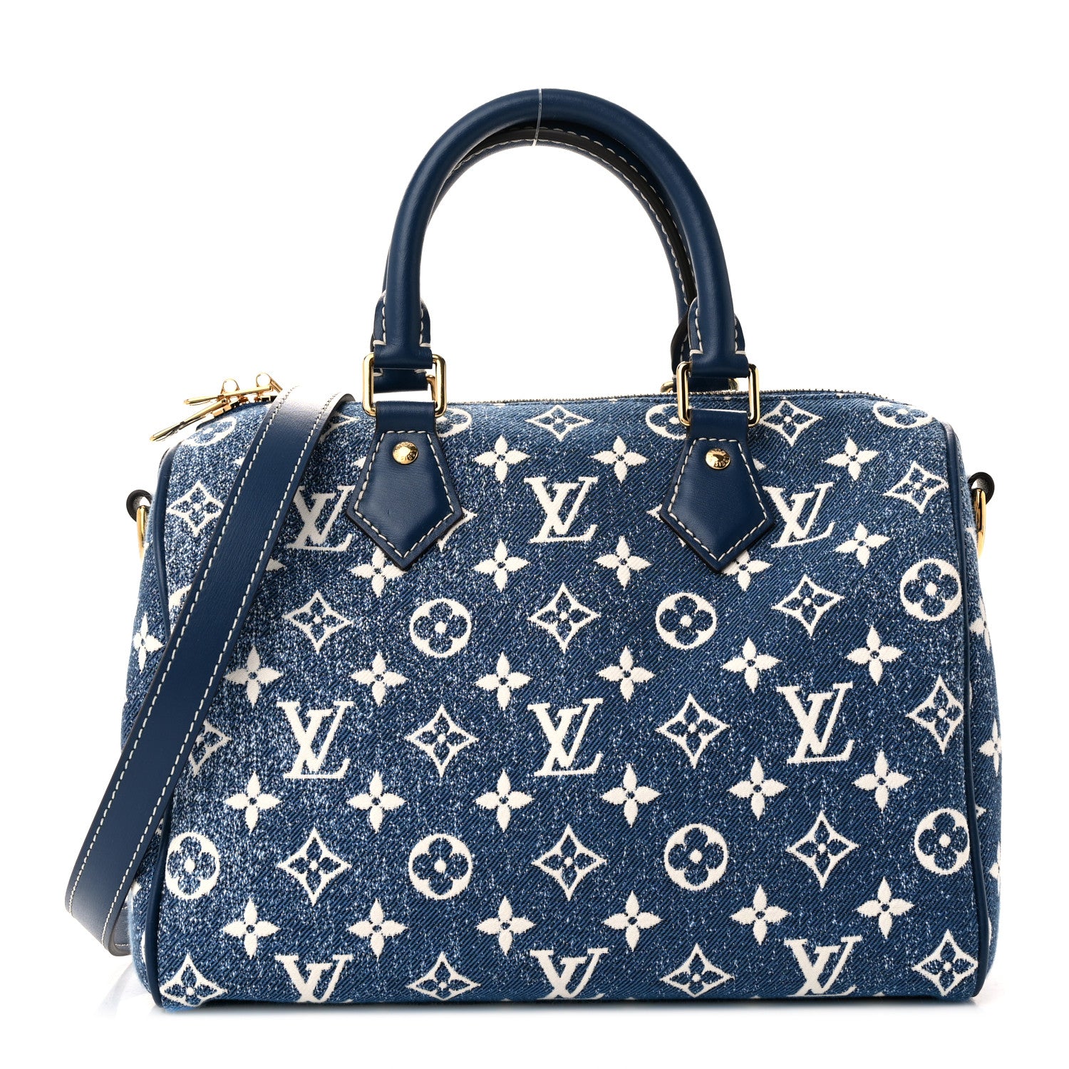 Louis Vuitton Monogram Jacquard Denim Speedy Bandouliere 25 Bleu 1 of 9