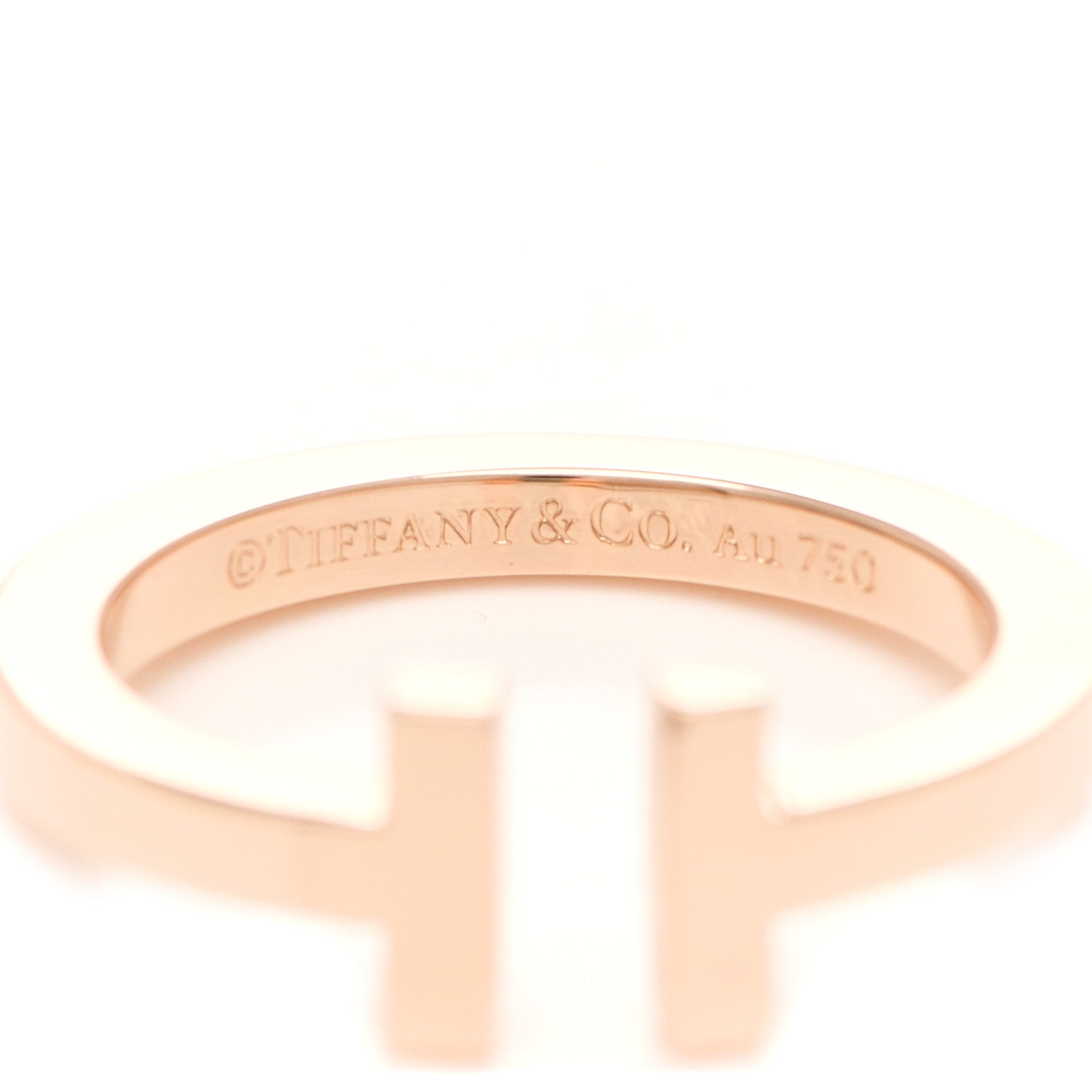 Tiffany 18K Rose Gold T Square Ring 58 8.5 4 of 5
