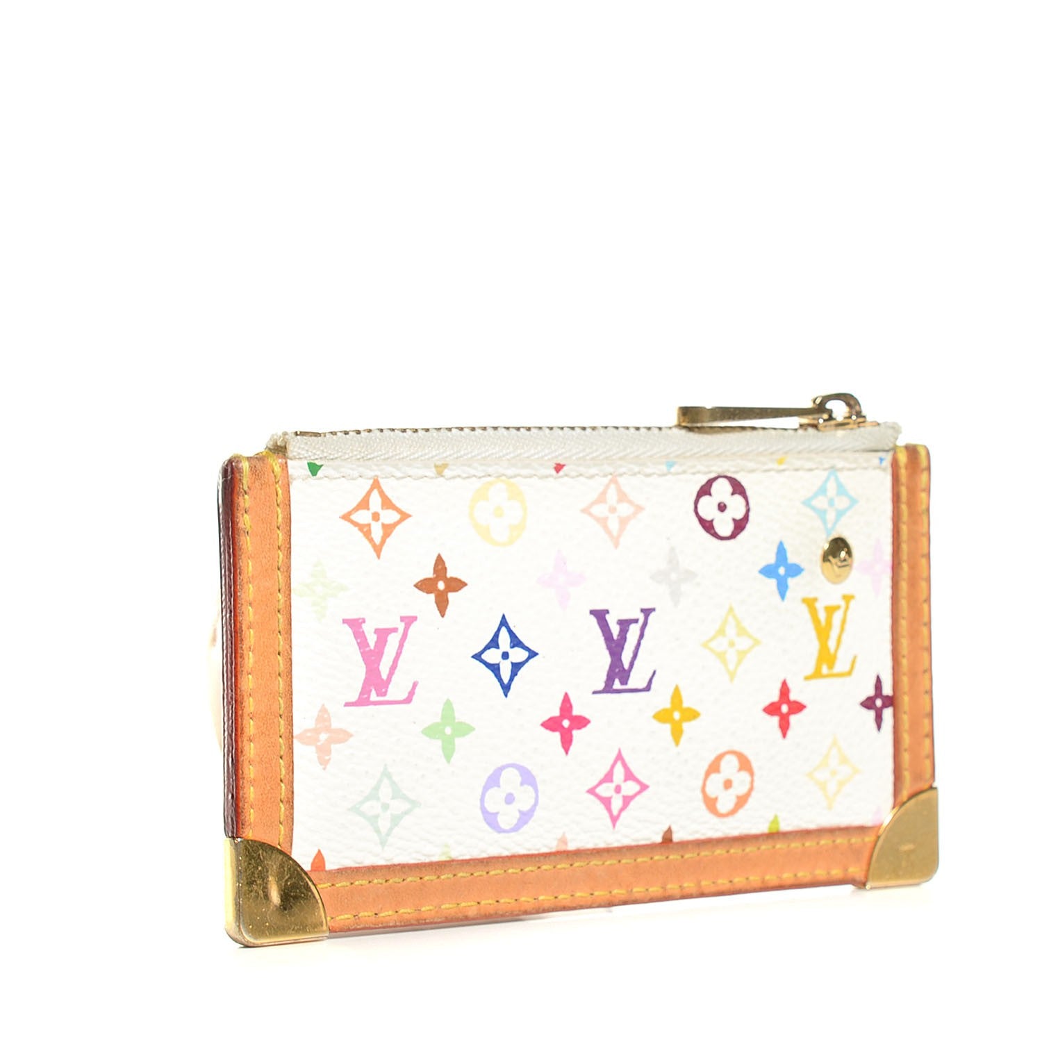 Louis Vuitton Monogram Multicolor Key Pouch White 3 of 6