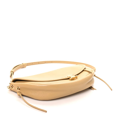 Celine Shiny Lambskin Soft Triomphe Little Half Moon Bag Sandcastle 3 of 8