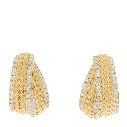 David Yurman 18K Yellow Gold Diamond Origami Shrimp Earrings 1 of 4