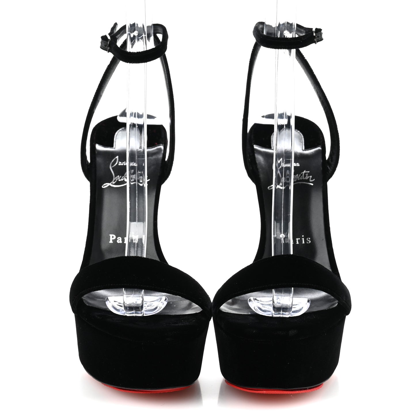 Velvet Loubi Queen Alta 150 Platform Sandals 39 Black