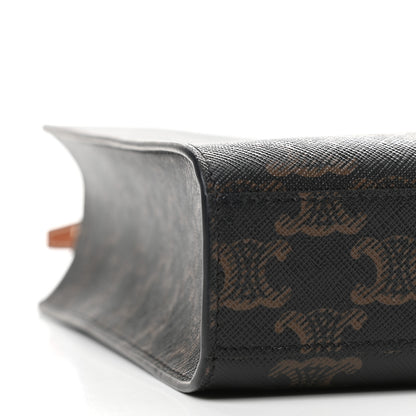 Celine Triomphe Canvas Calfskin Mini Vertical Cabas Tan 7 of 8