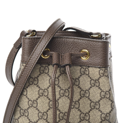 Gucci GG Supreme Monogram Web Mini Ophidia Bucket Bag Brown 10 of 10