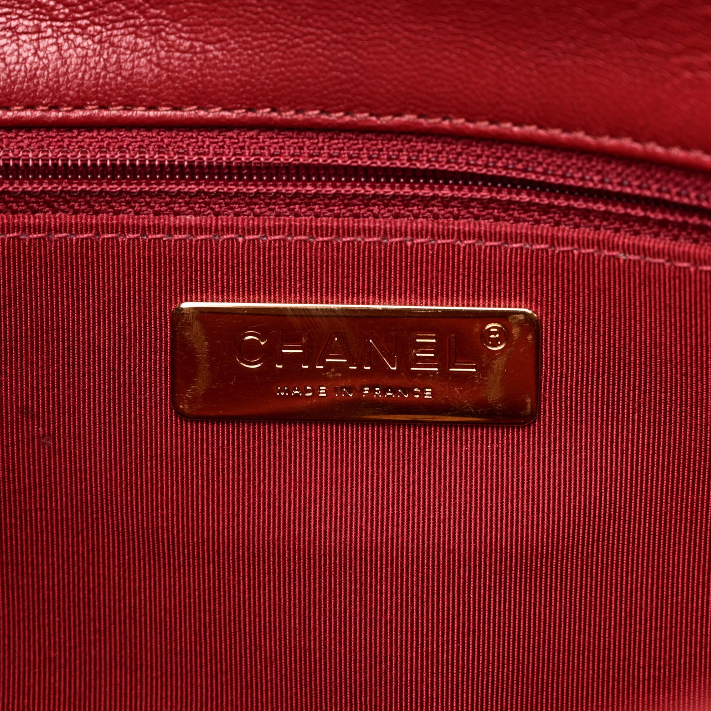 Goatskin Quilted Large Chanel 19 Flap Red