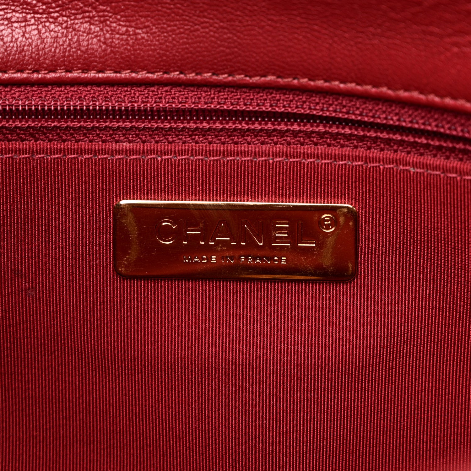 Chanel Goatskin Quilted Large Chanel 19 Flap Red 6 of 10