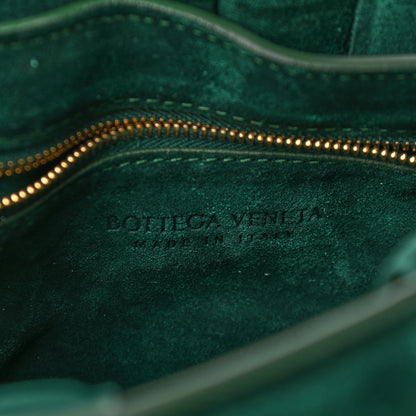 Bottega Veneta Suede Maxi Intrecciato Padded Chain Cassette Crossbody Bag Emerald Green 6 of 10