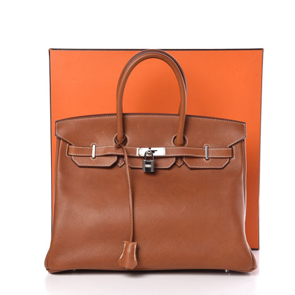 Hermes Natural Barenia Faubourg Birkin 35 Fauve 38 of 38