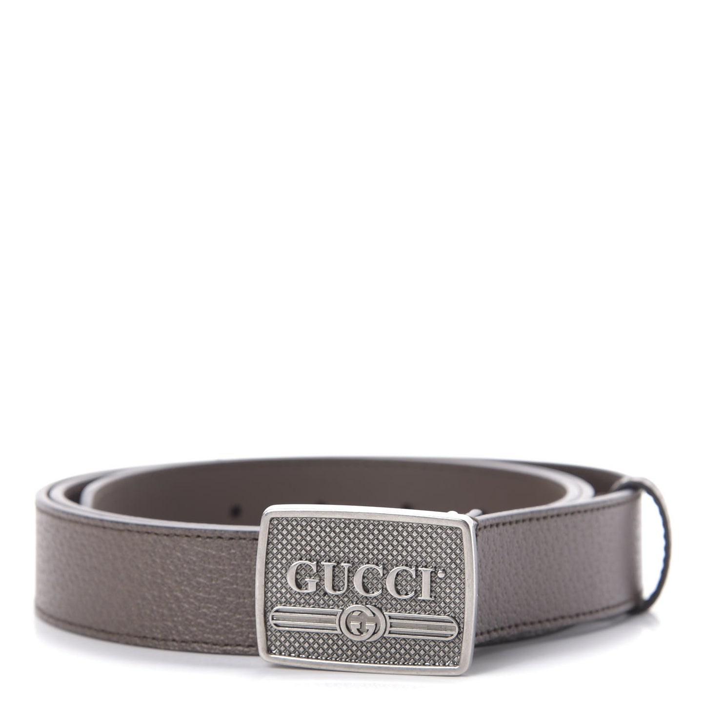 Pebbled Calfskin Logo Belt 110 44 Taupe