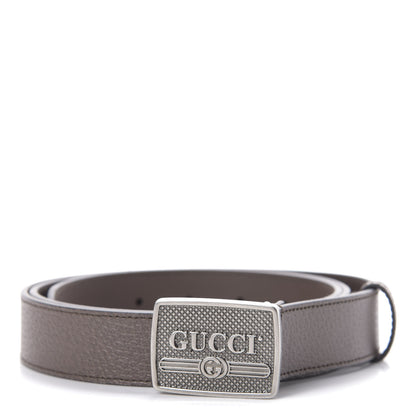Gucci Pebbled Calfskin Logo Belt 110 44 Taupe 1 of 5