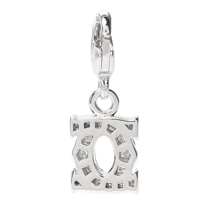 Cartier 18K White Gold Diamond Double C Logo Charm 3 of 3