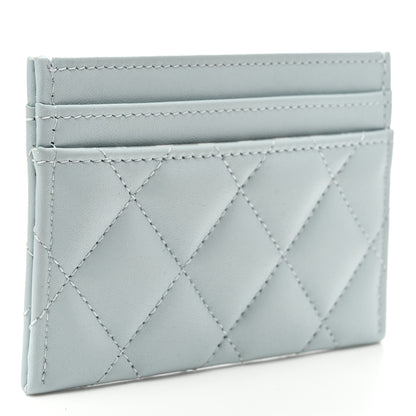 Chanel Lambskin Pearl Quilted Card Holder Light Blue 3 of 8